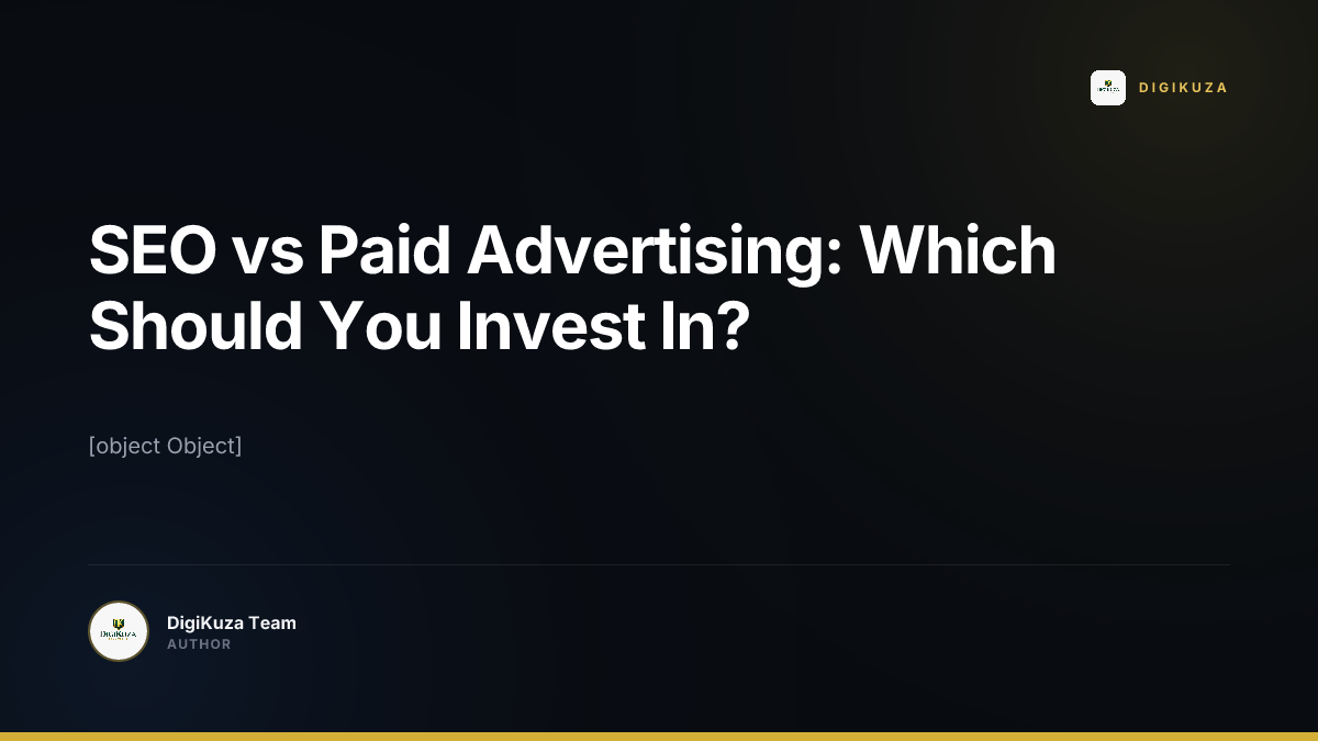 SEO vs Paid Advertising: Which Should You Invest In?